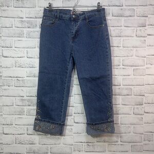 COS Embroidered Cuffed Crop 5 Pocket Jeans 6